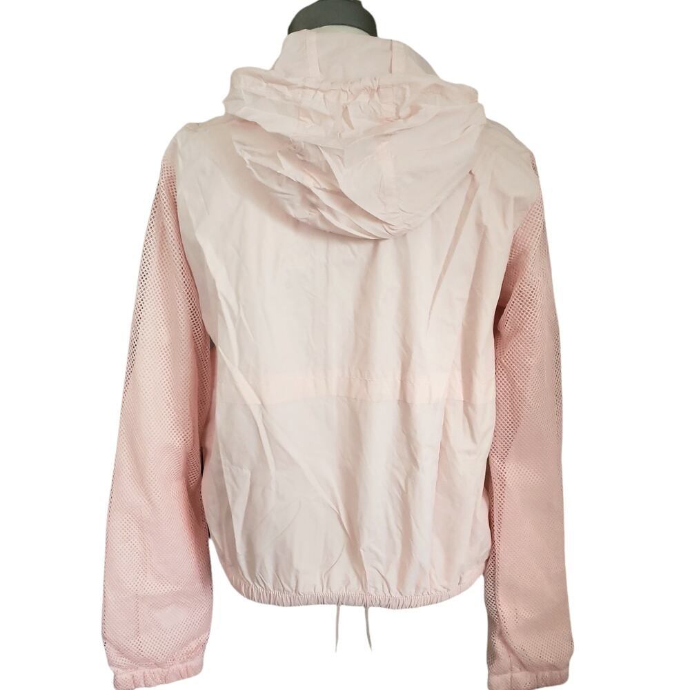 GENERATION LOVE Quincy chevron lightweight hooded pink windbreaker jacket XS NEW - Picture 3 of 9